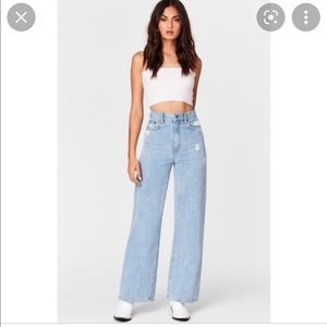 Carmar High Rise Light Wash Jeans | Wide Leg